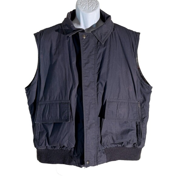 Woolrich Vest Mens XL Bellair Sitka, Alaska Wool Tartan Plaid Lined Vest Blue - Picture 2 of 3